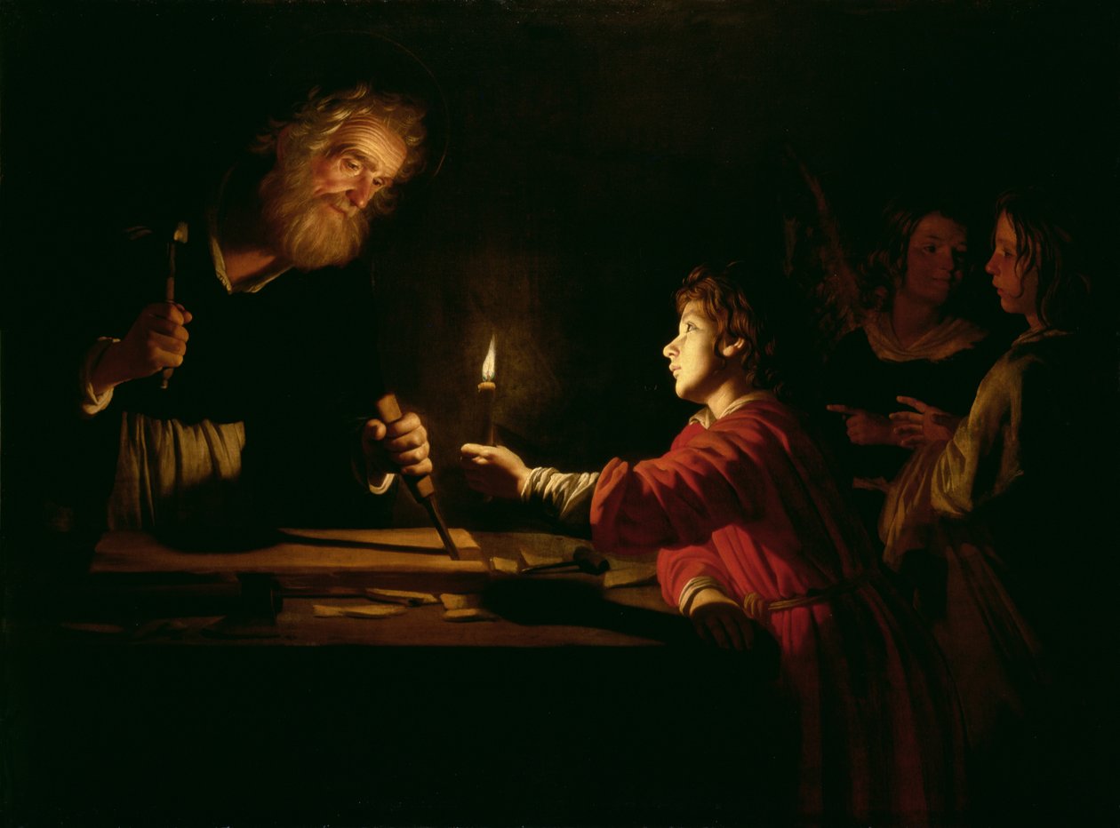 Krisztus gyermekkora, 1620 körül alkotó: Gerrit van Honthorst