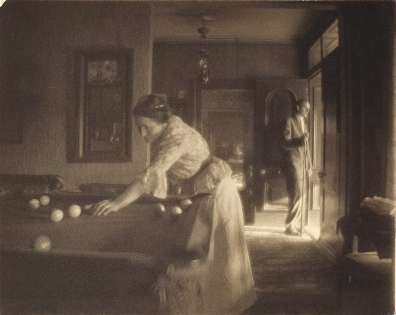 Biliárdjáték, 1907 körül (platina nyomat) alkotó: Gertrude Käsebier