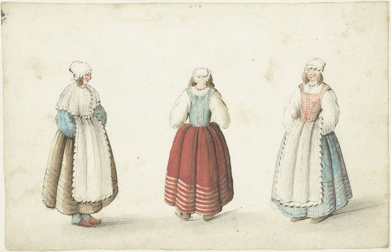 Három álló nő alkotó: Gesina ter Borch