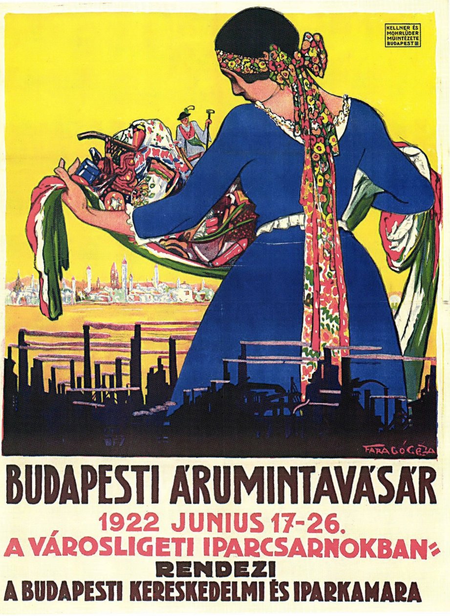 A Budapesti Árumintavásár plakátja alkotó: Geza Farago