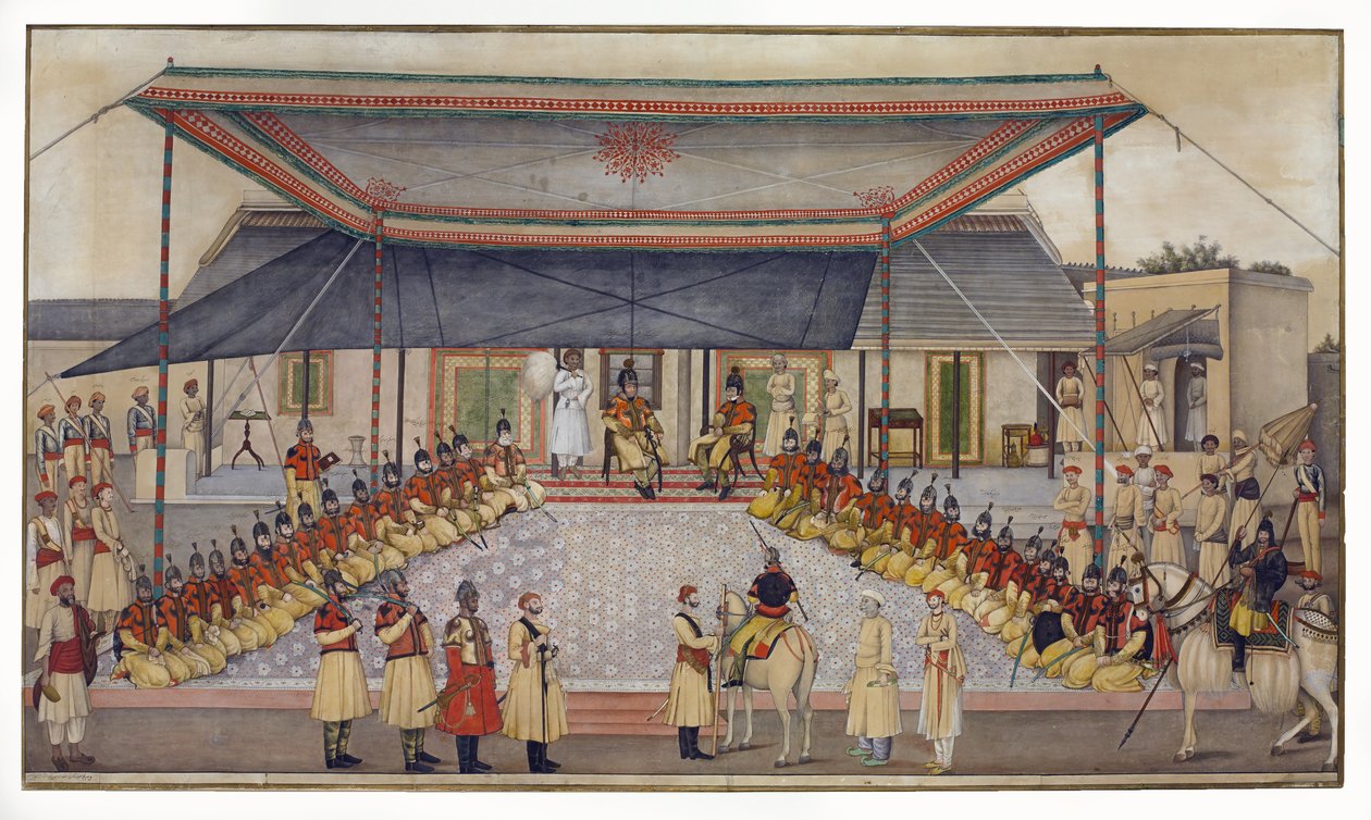 James Skinner ezredes, kezében egy ezred Durbarral, 1827 (wc gouache papíron) alkotó: Ghulam Ali Khan