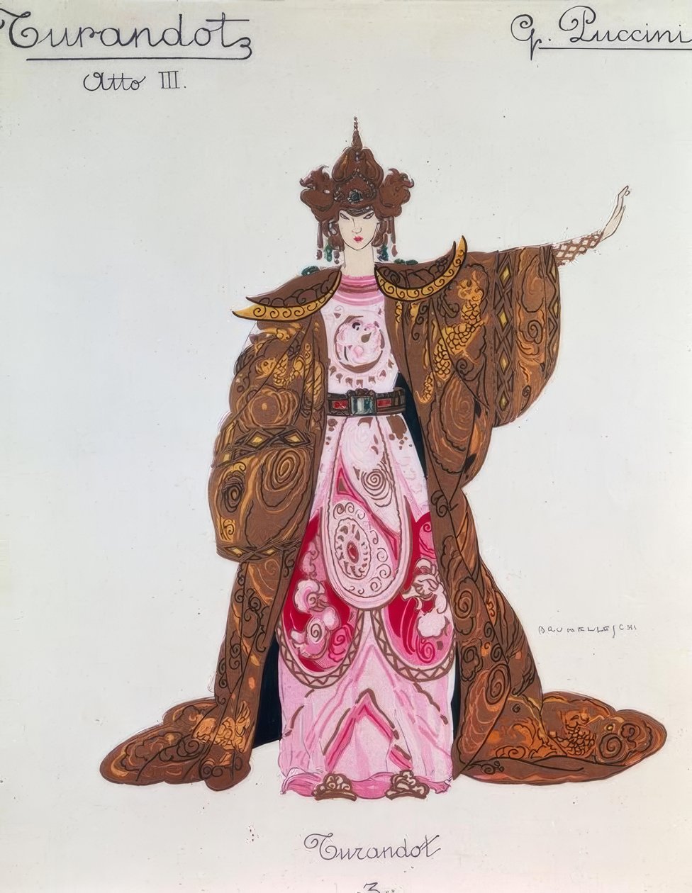Turandot figurája a 3. felvonásban alkotó: Giacomo Puccini