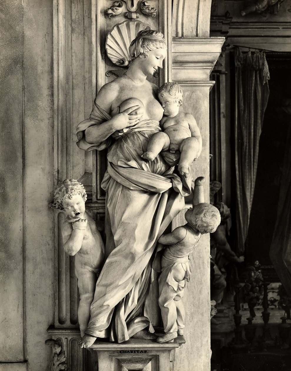 Jótékonyság (gipsz) alkotó: Giacomo Serpotta
