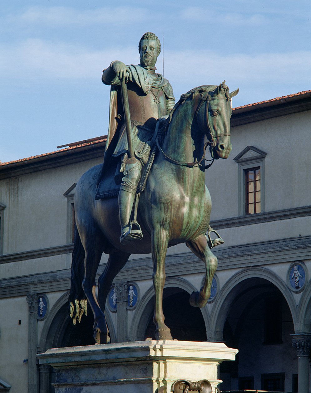 Ferdinánd nagyherceg lovas szobra, a ló és a lovas részlete, 1608 bronz részlet a 97646-ból alkotó: Giambologna