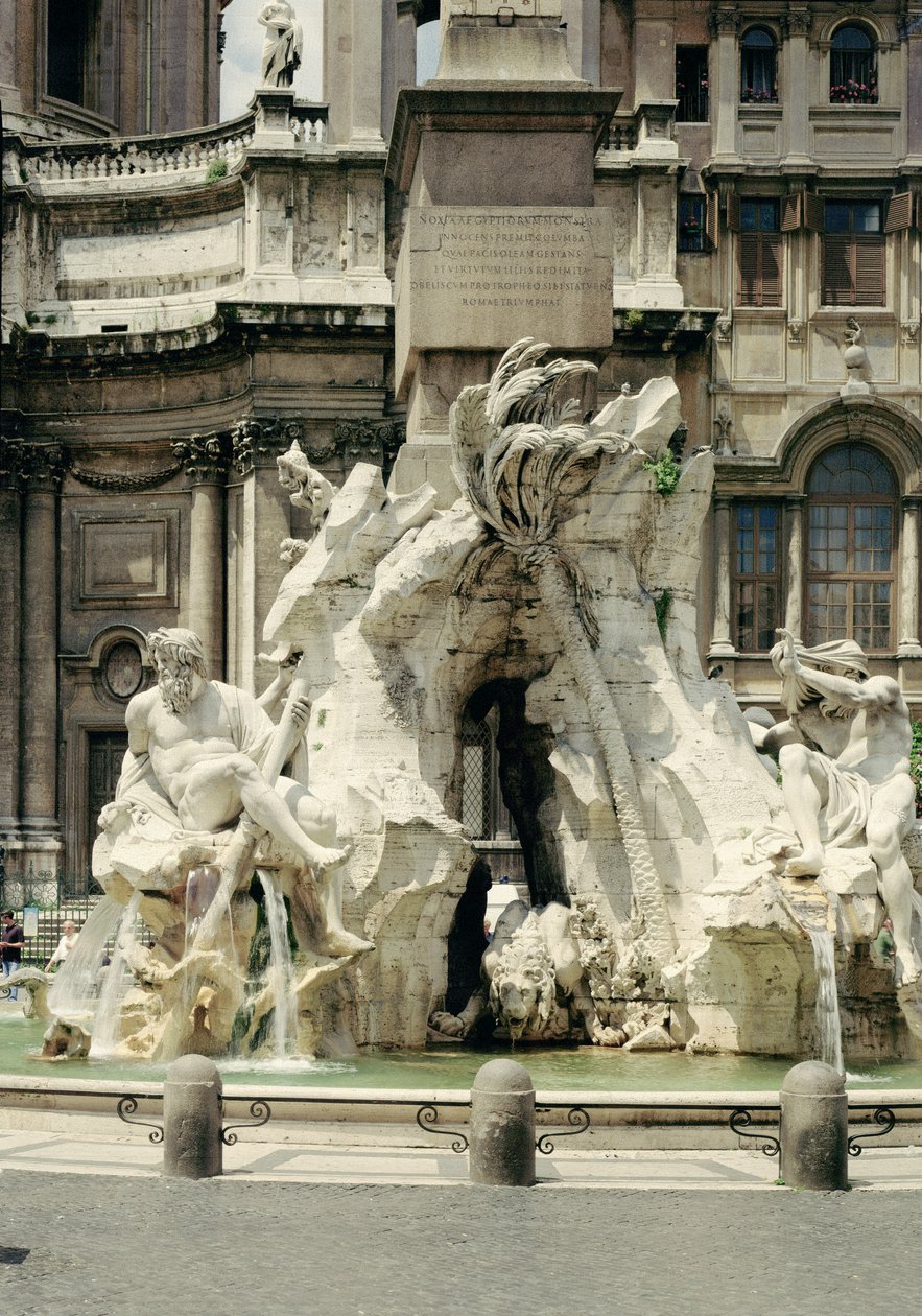 A Négy Folyó szökőkútja, 1648-51 (gránit, márvány és travertin) alkotó: Gian Lorenzo Bernini