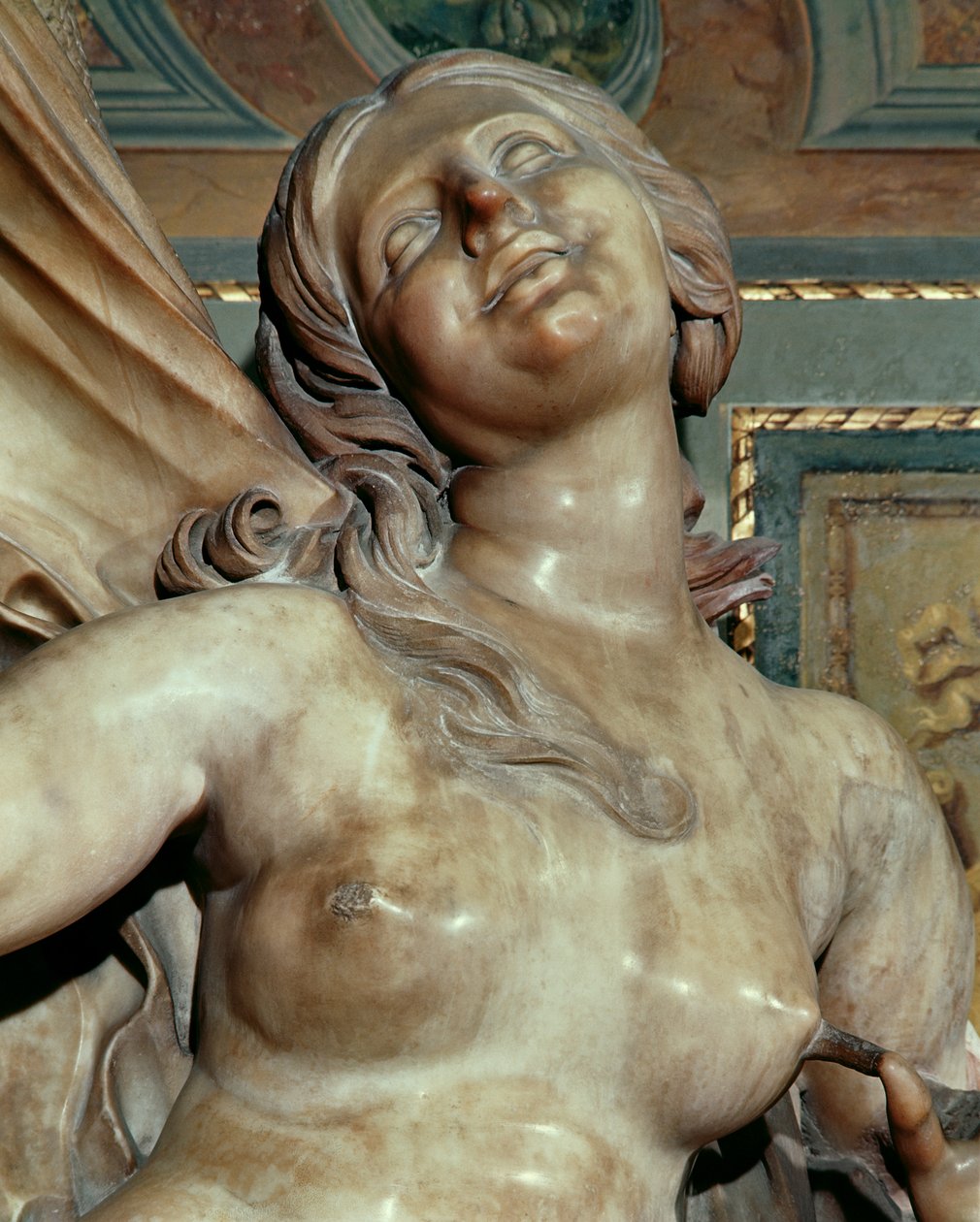 Az idő által feltárt igazság, a fej részlete, 1645-52 körüli márvány alkotó: Gian Lorenzo Bernini