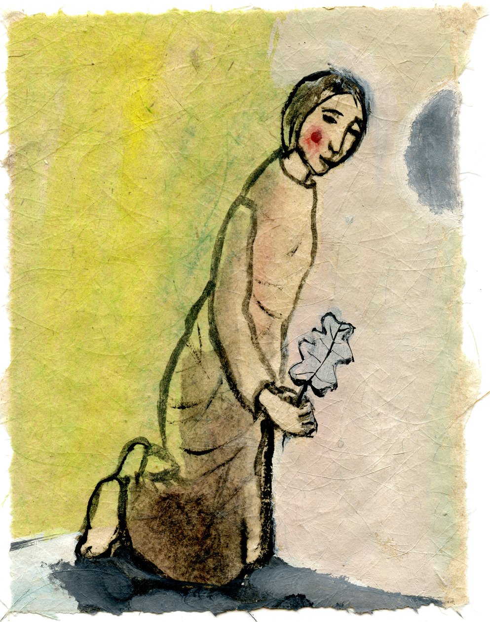 Tölgylevél, 2005, (olaj, papír) alkotó: Gigi Sudbury