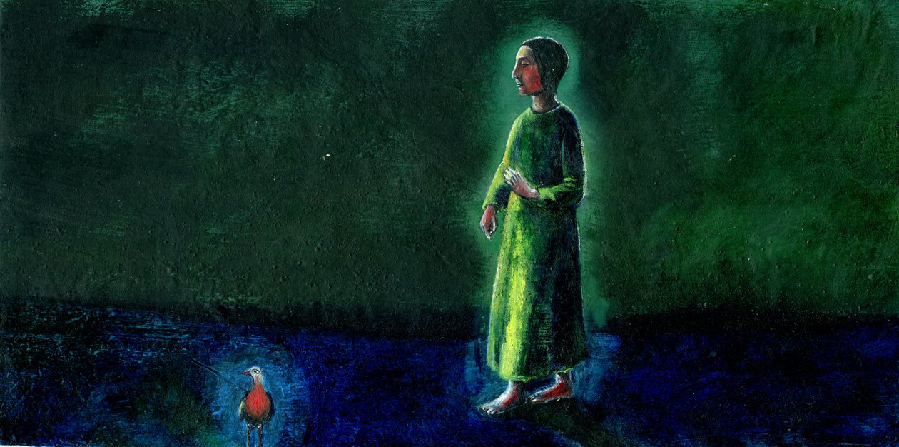 That Night Bird, 2003, (olaj gesso táblán) alkotó: Gigi Sudbury
