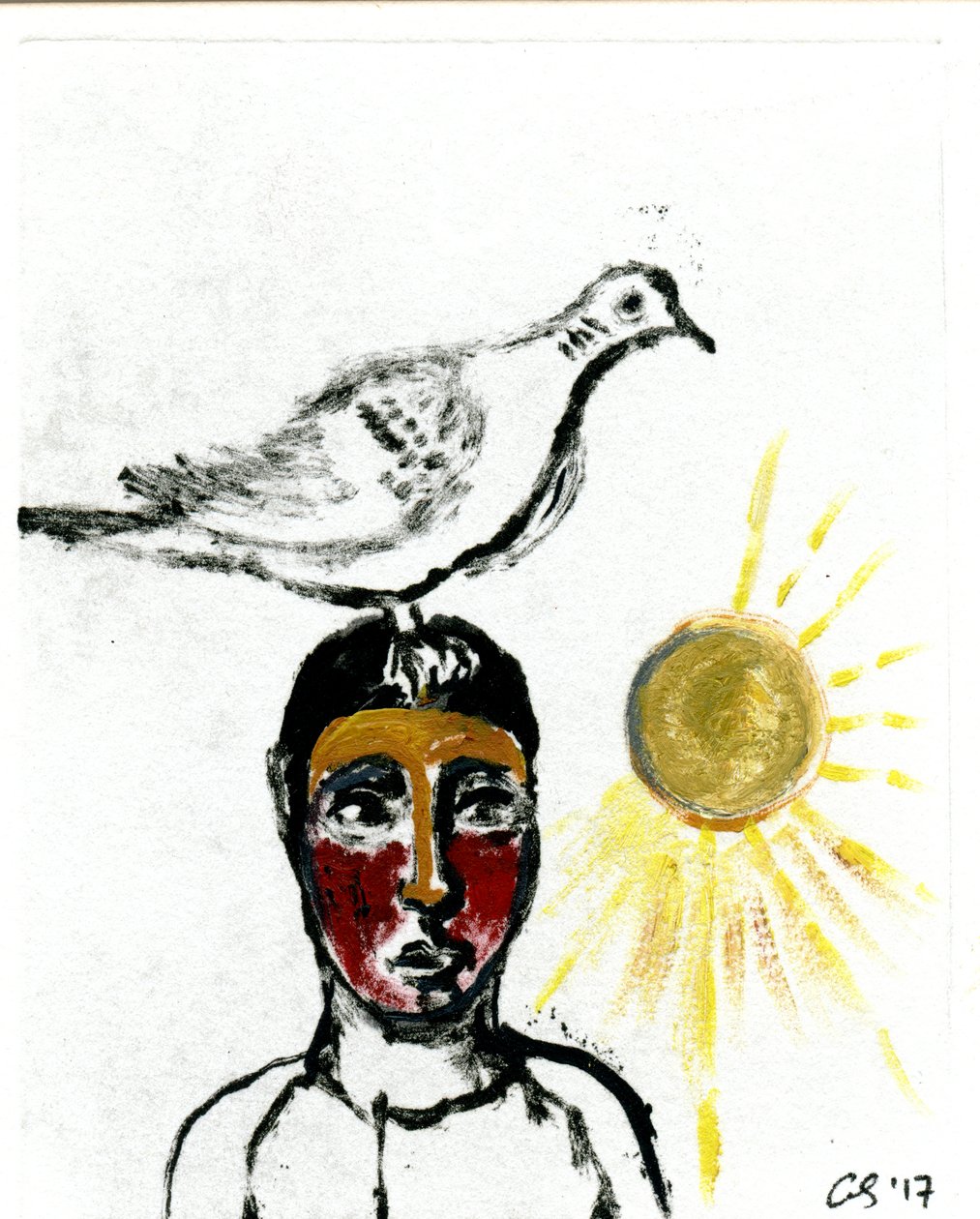 Hazatérés III, 2017, (olaj, papír) alkotó: Gigi Sudbury