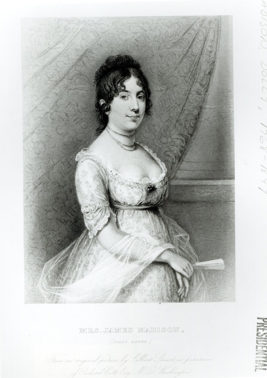 Mrs James Madison, Dolley Payne (1768-1849), 1804-55 körül alkotó: Gilbert Stuart