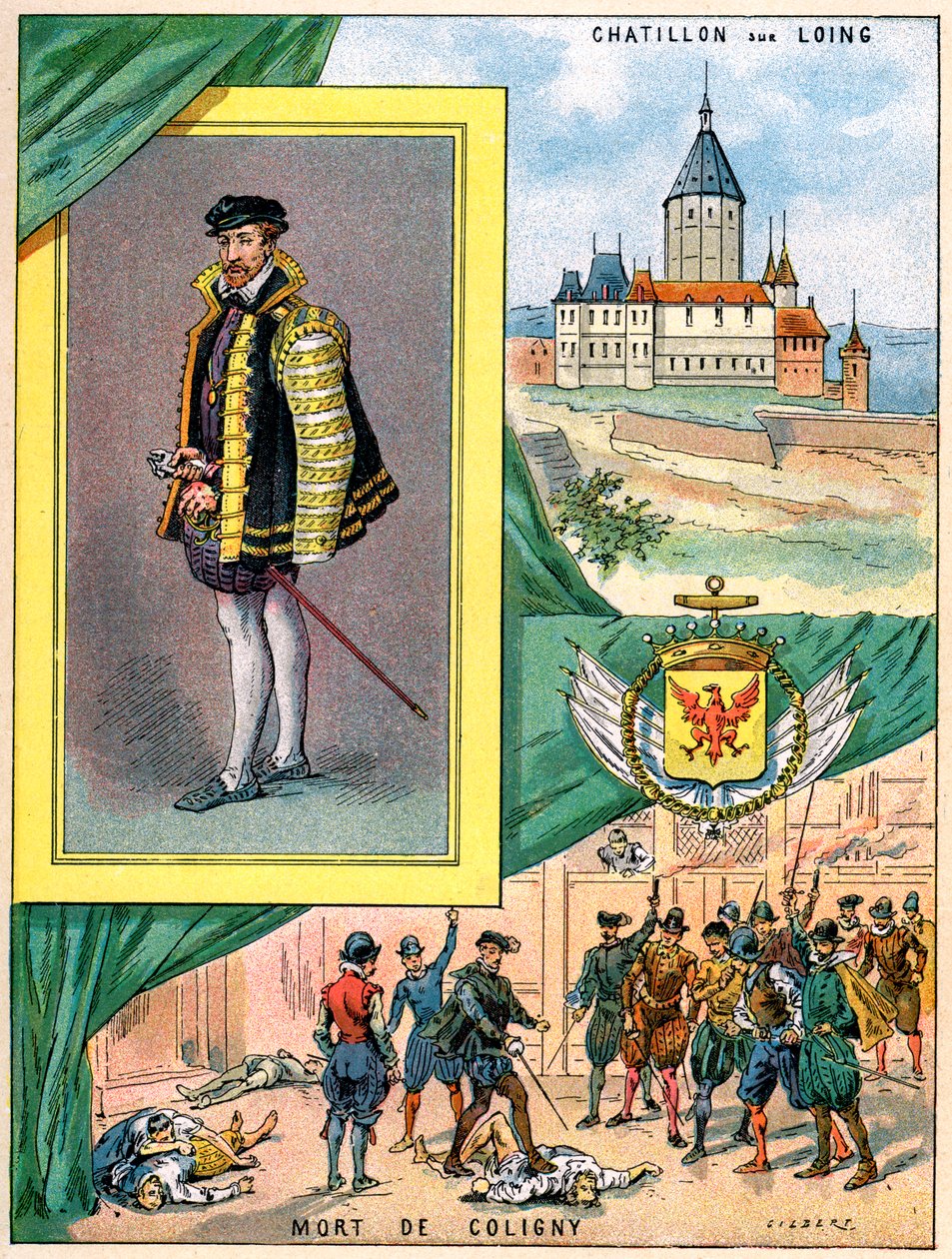 Gaspard de Coligny, Franciaország tengernagya, 1898 alkotó: Gilbert
