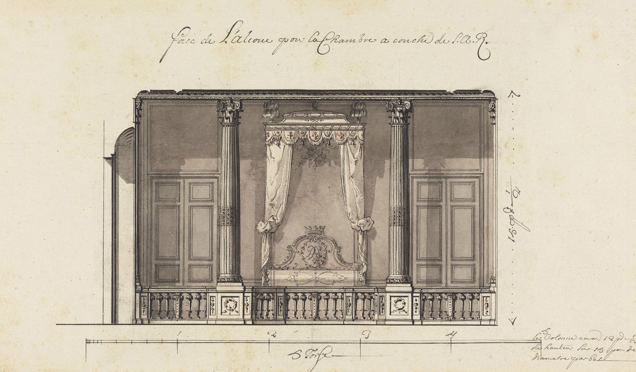 A Duc dOrléans ágyfülkéje, Palais Royal, Párizs alkotó: Gilles Marie Oppenord