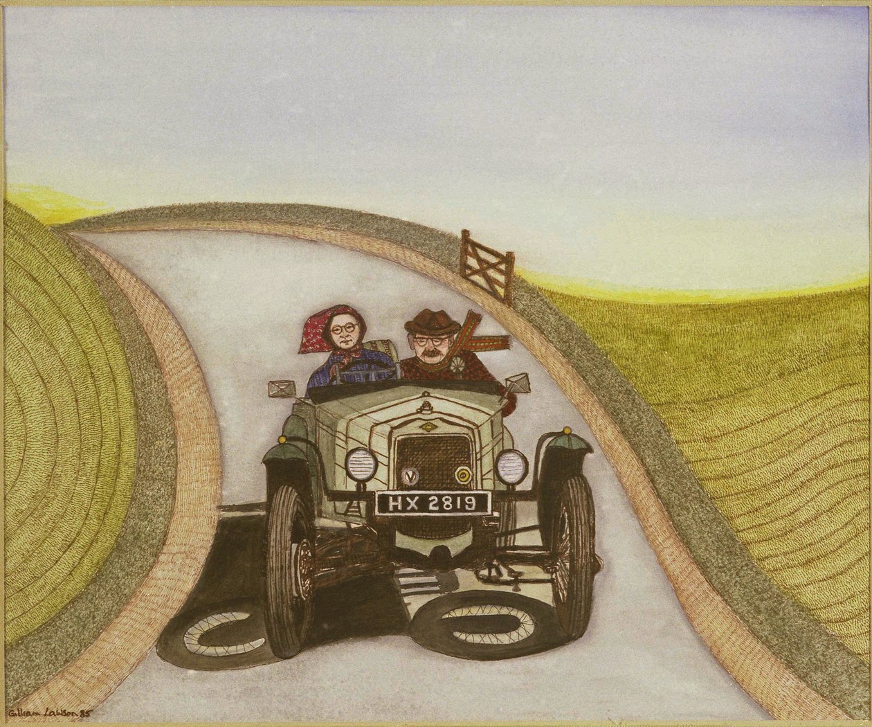 Autó, 1985 (akvarell, papír) alkotó: Gillian Lawson