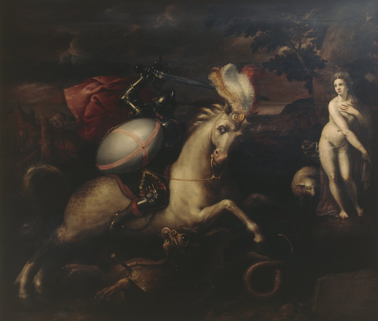 Szent György (olaj, panel) alkotó: Gillis (c.1535 99) Congnet