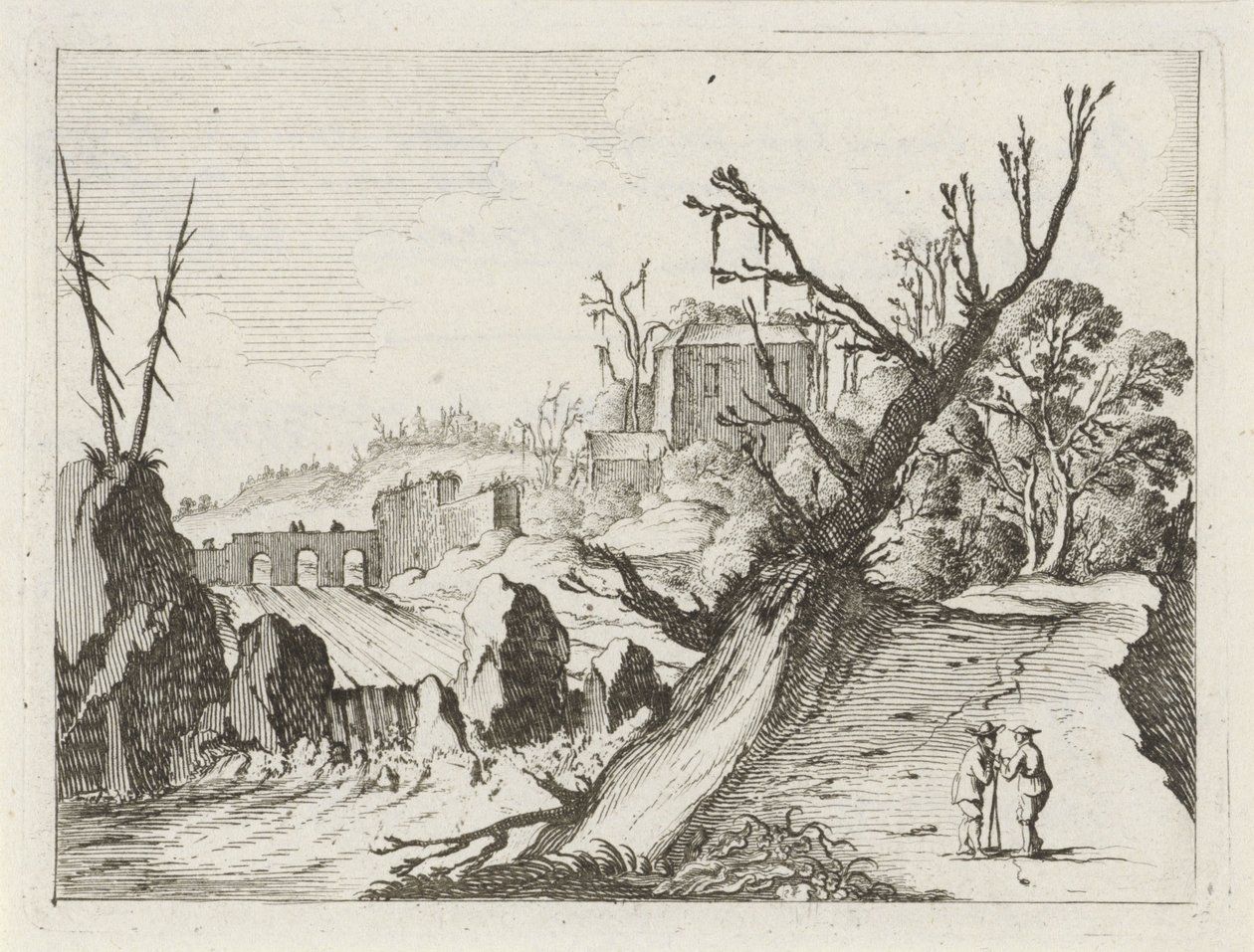 Vízesés Hét tájkép (sorozat címe) alkotó: Gillis van Scheyndel (I)