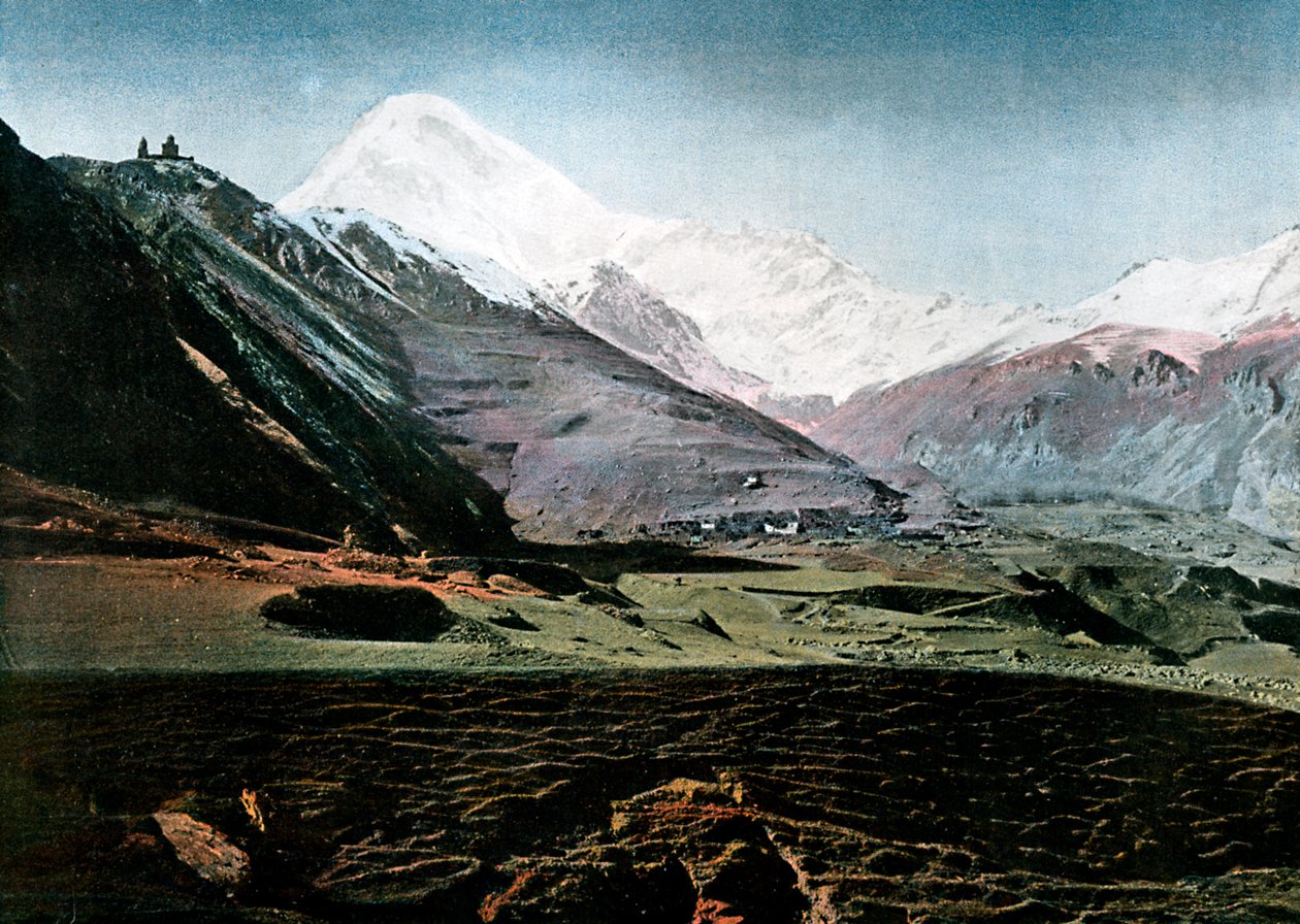 Kazbek-hegy, Kaukázus, 1890 alkotó: Gillot