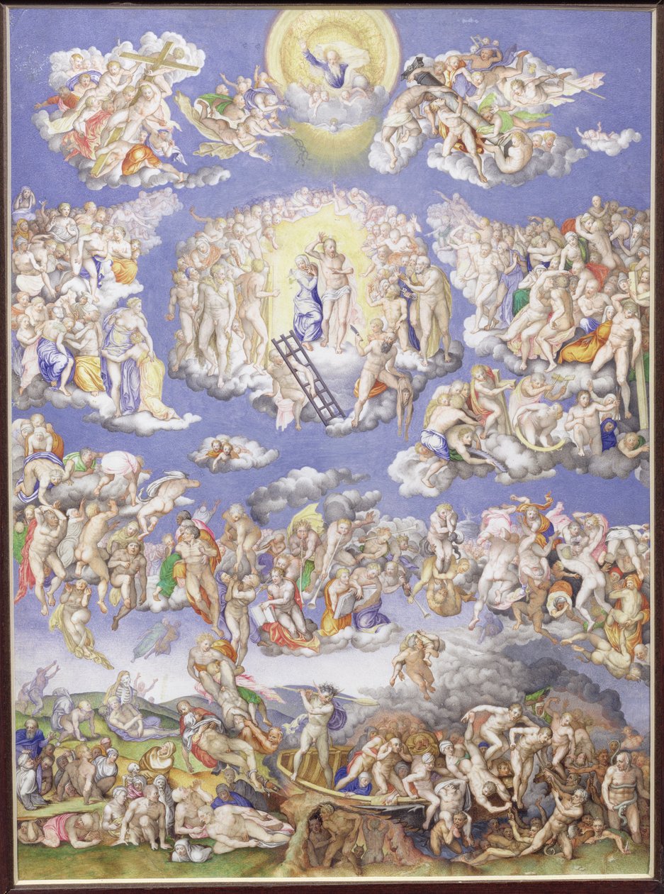Utolsó ítélet (Michelangelo után), 1570 körül (pergamen) alkotó: Giorgio Giulio Clovio