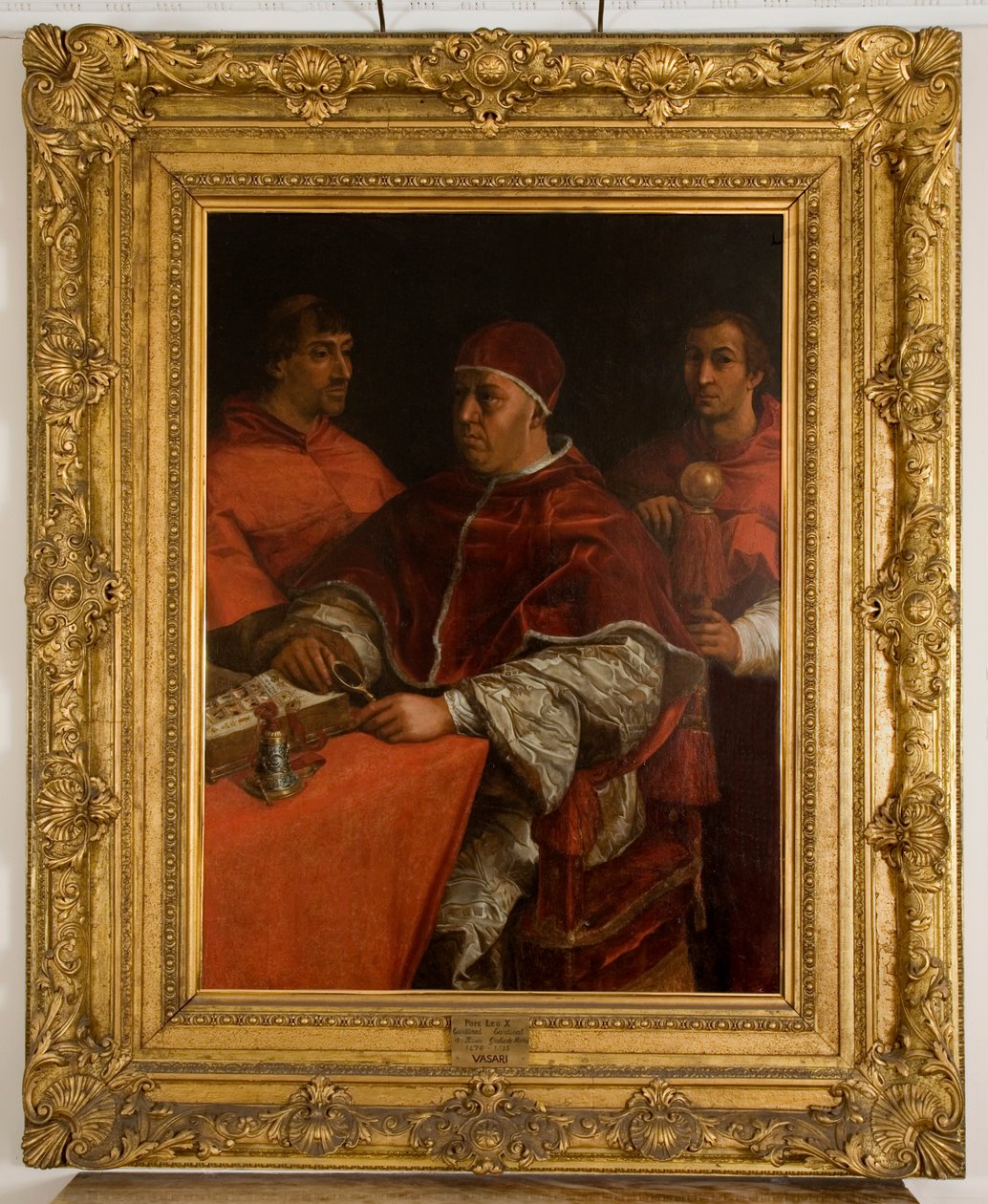X. Leó pápa két bíborossal, Rafael után alkotó: Giorgio Vasari