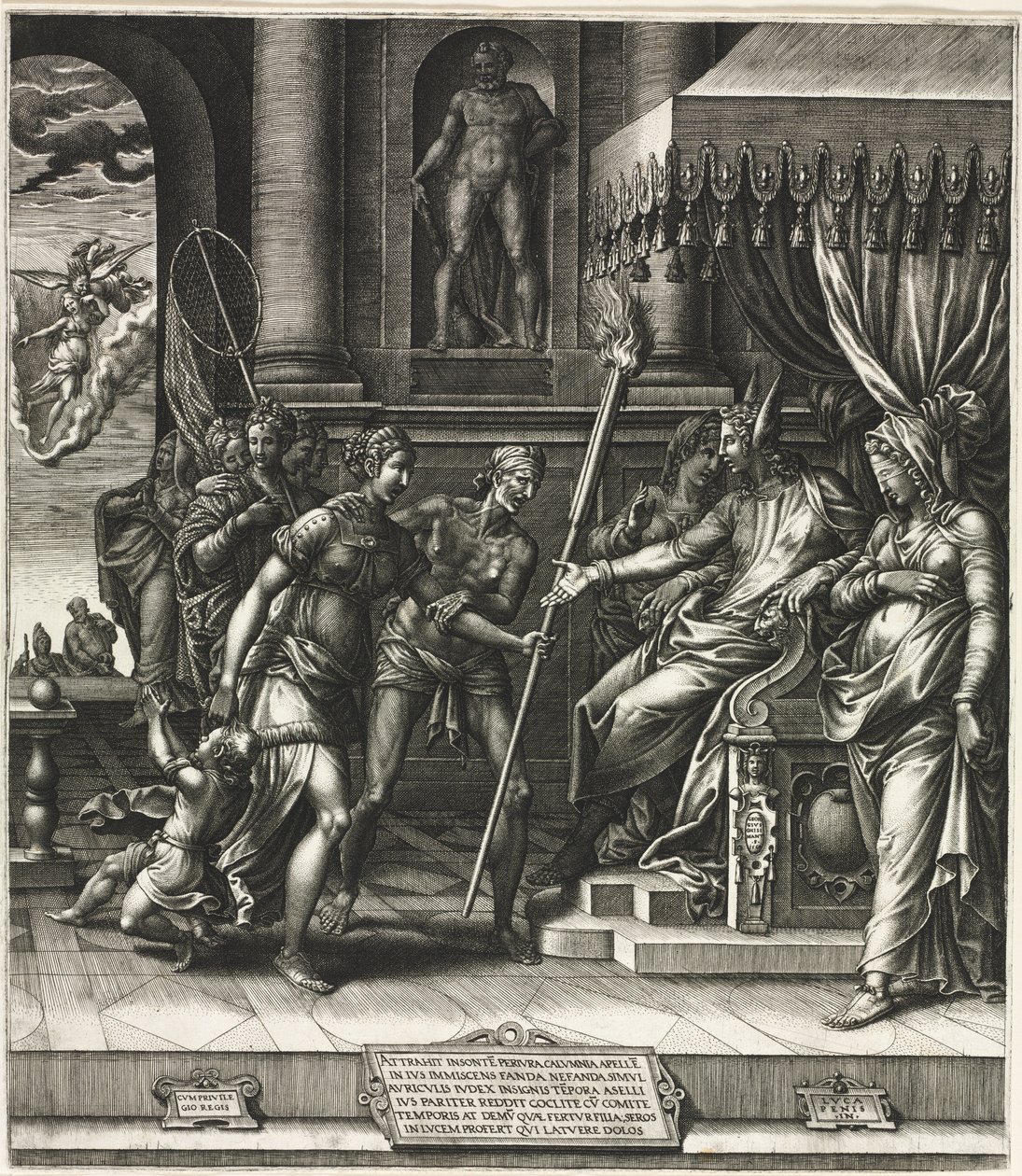 Apelles gyalázata, 1560. alkotó: Giorgio Ghisi