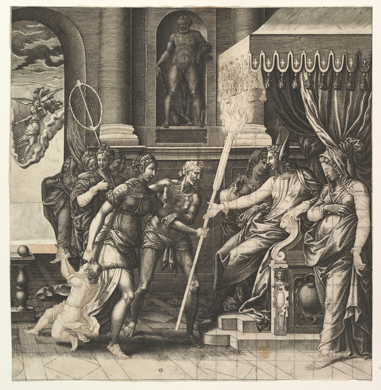 Apelles gyalázata, 1560. alkotó: Giorgio Ghisi