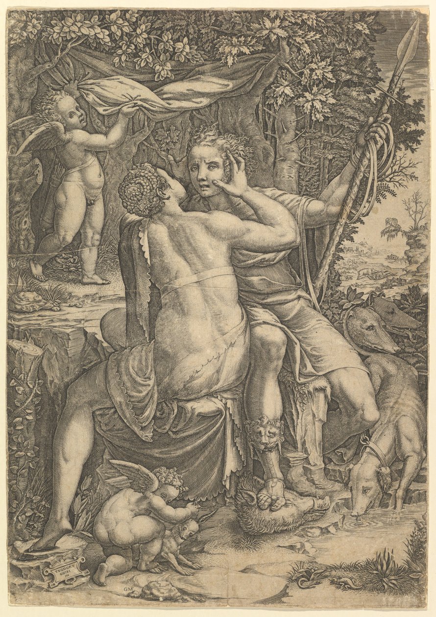 Vénusz és Adonisz, kb. 1570 alkotó: Giorgio Ghisi