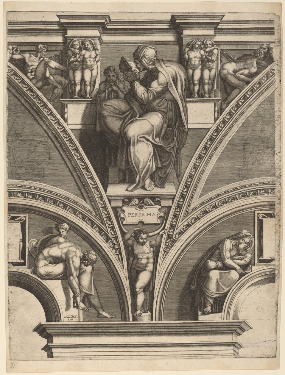 A perzsa Szibilla alkotó: Giorgio Ghisi after Michelangelo