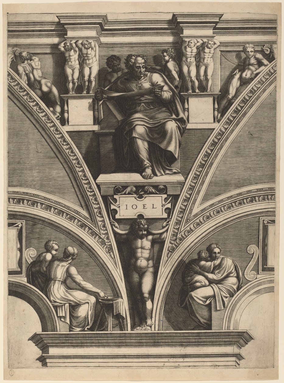 Joel próféta alkotó: Giorgio Ghisi after Michelangelo