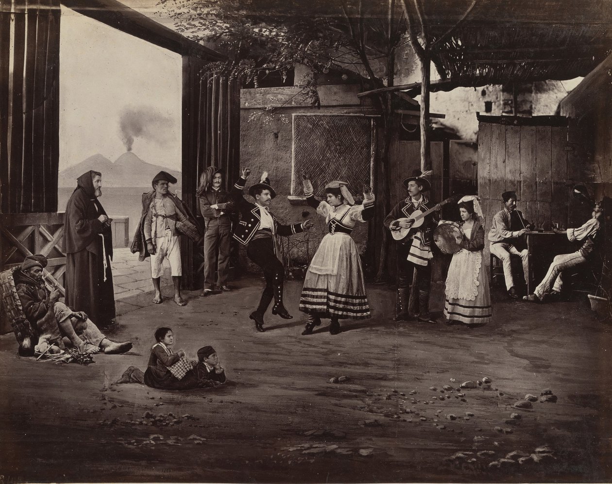 Nápoly Tarantella, kb. 1870. alkotó: Giorgio Sommer