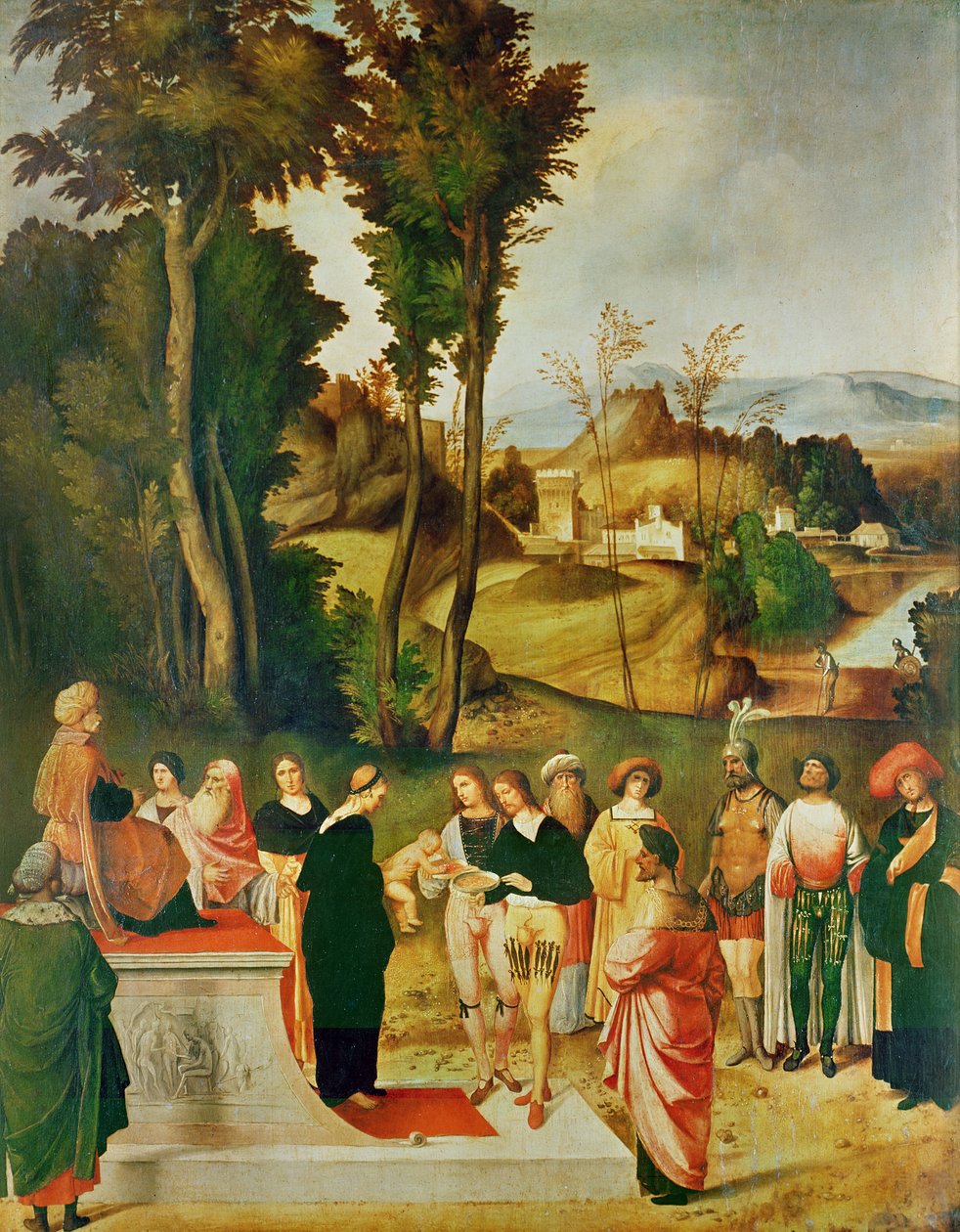 Mózest a fáraó próbára teszi, 1502-2005 körül alkotó: Giorgione da Castelfranco
