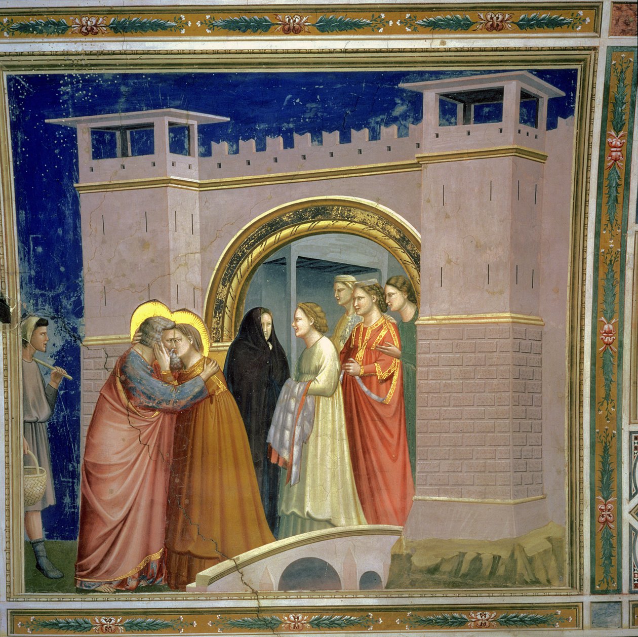 Találkozás az Aranykapunál, jeruzsálemi kapu 1305 körül, 1305 körül alkotó: Giotto di Bondone
