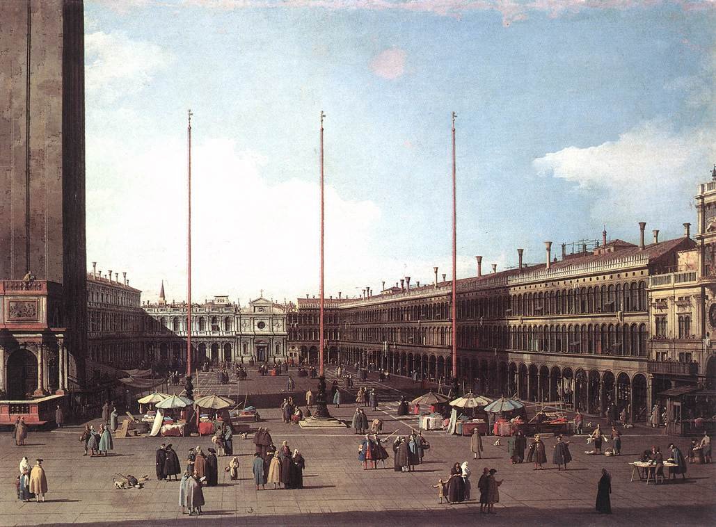 Piazza San Marco, San Geminiano felé nézve alkotó: Giovanni Antonio Canal