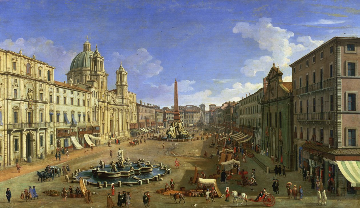 Kilátás a Piazza Navona-ra, Róma alkotó: Giovanni Antonio Canal