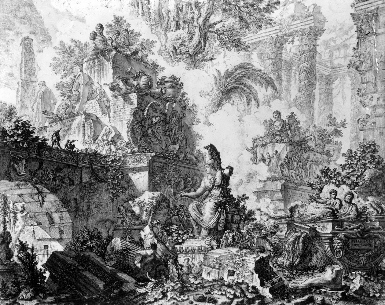 A „Vedute di Roma” sorozat előlapja, 1760 körül alkotó: Giovanni Battista Piranesi