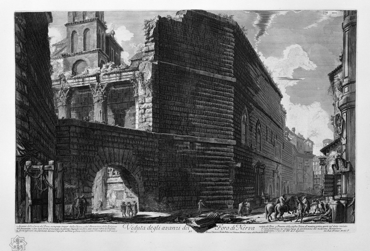 Kilátás a Nerva Fórum maradványaira alkotó: Giovanni Battista Piranesi