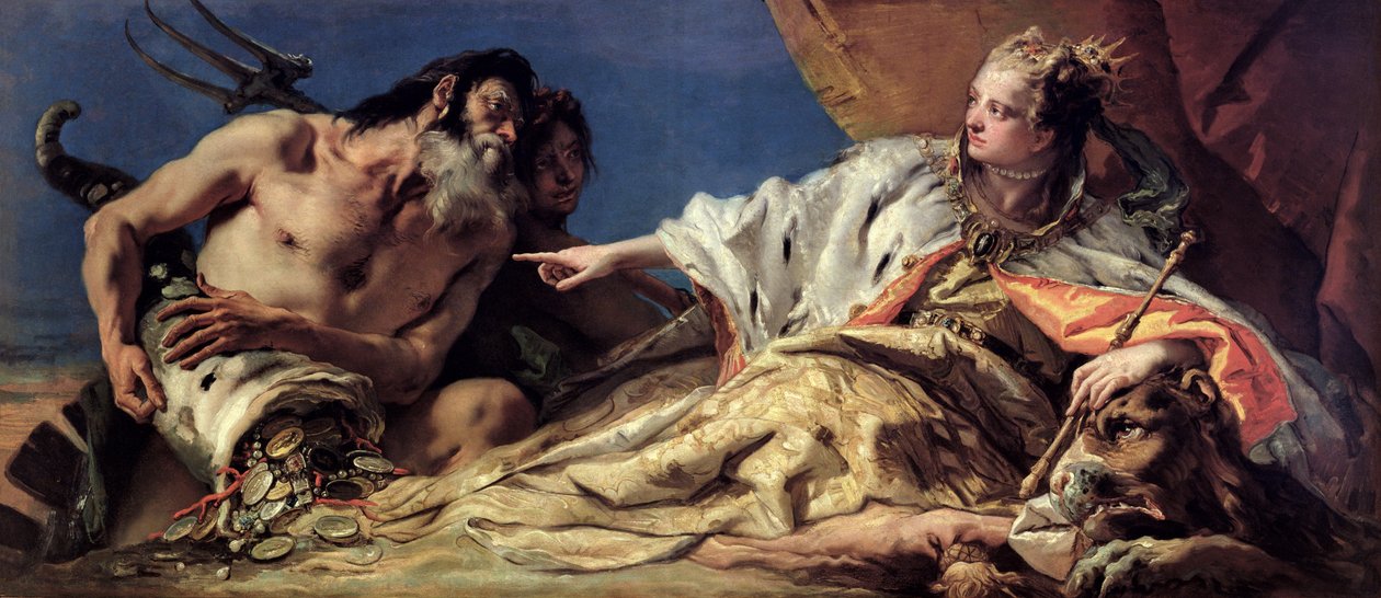 A Neptunusz ajándékokat ajánl Velencének (mennyezeti freskó) alkotó: Giovanni Battista Tiepolo