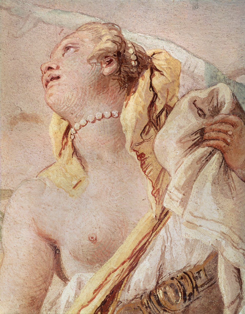 Rinaldo elhagyja Armidát, Armida részlete, Torquato Tasso (1544-95) "Gerusalemme Liberata" című művéből, 1757. alkotó: Giovanni Battista Tiepolo