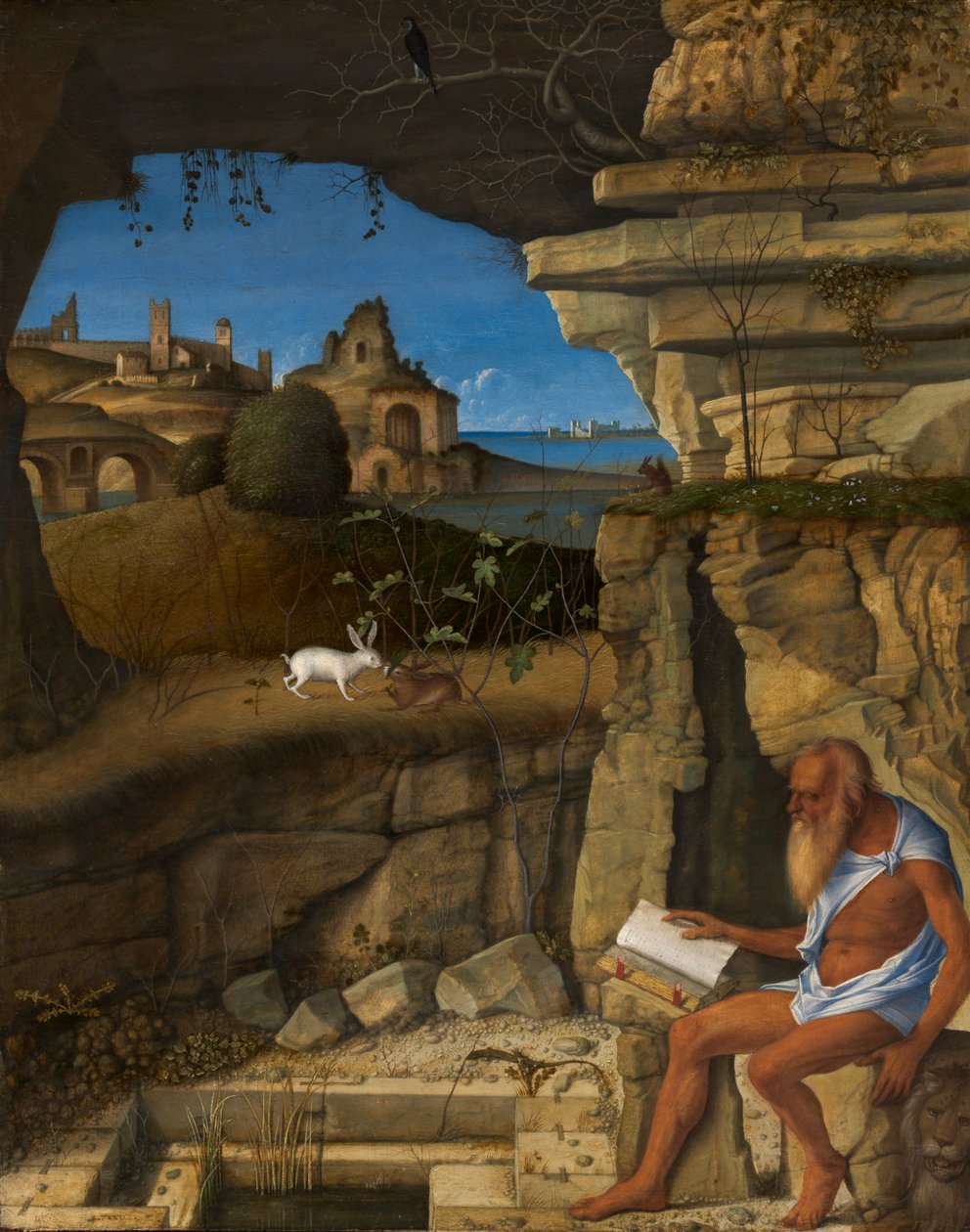 Szent Jeromos Reading, 1505 alkotó: Giovanni Bellini