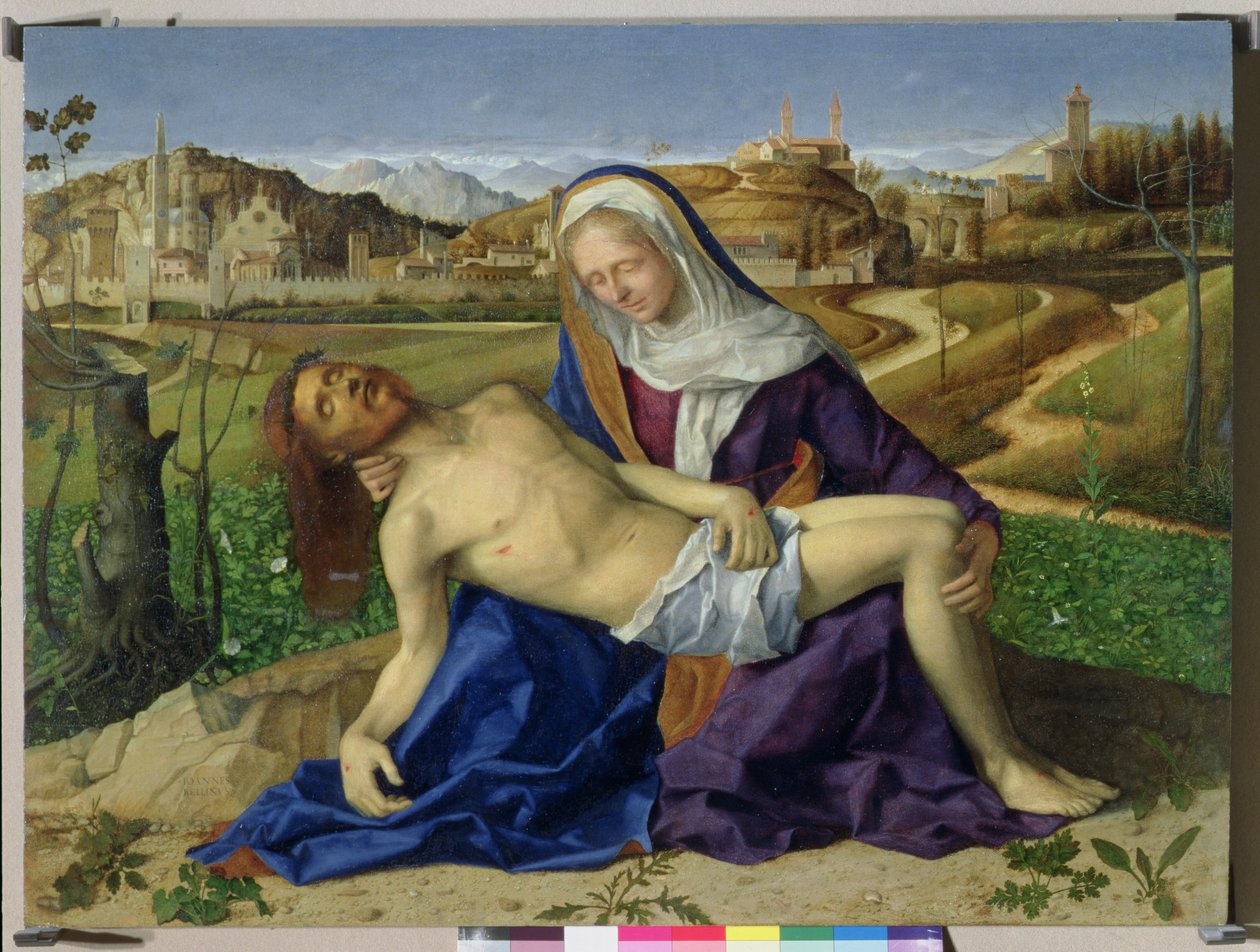 The Pieta, 1505 körül (1996 utáni helyreállítás) alkotó: Giovanni Bellini