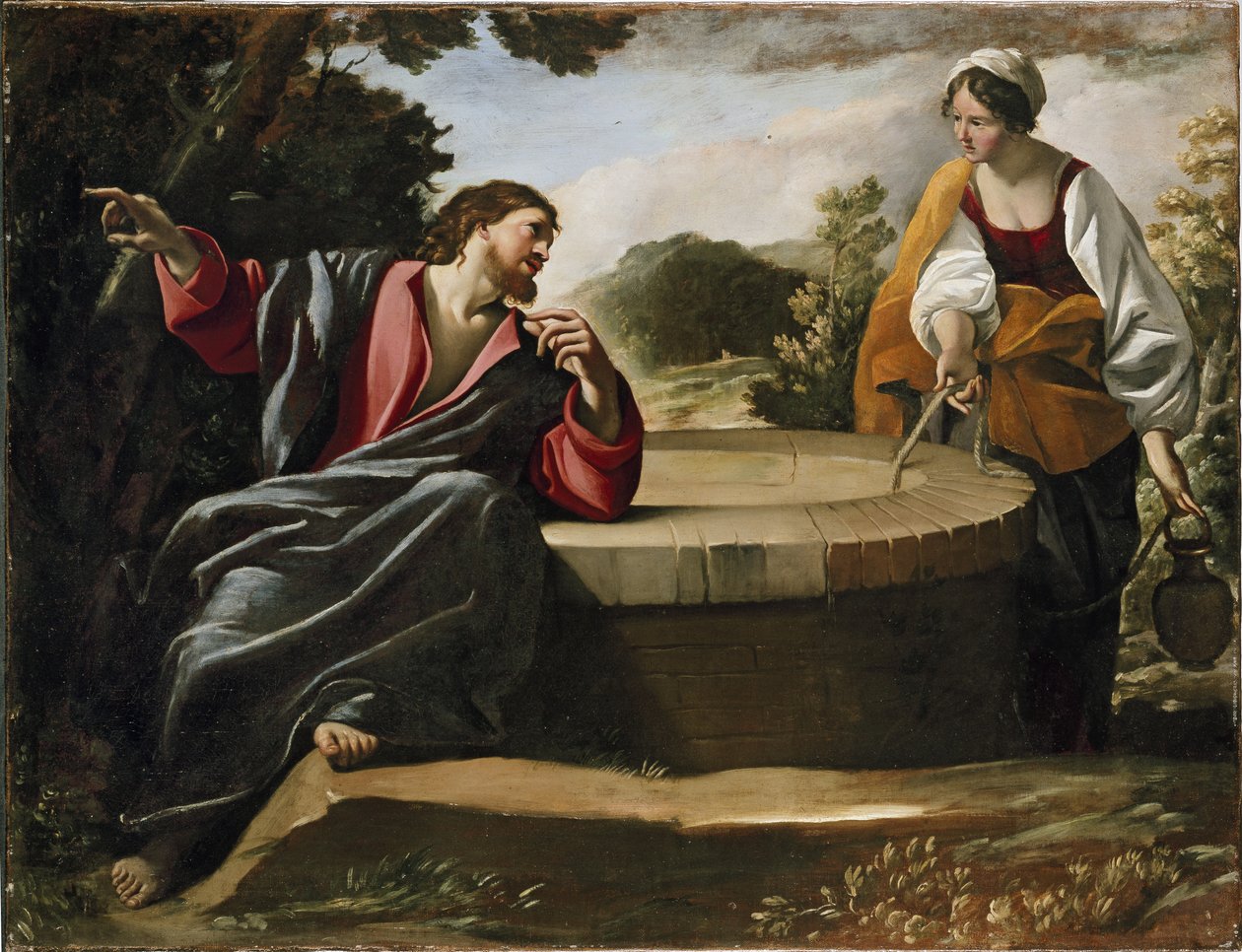Krisztus és a szarvasi asszony, 17. század alkotó: Giovanni Lanfranco