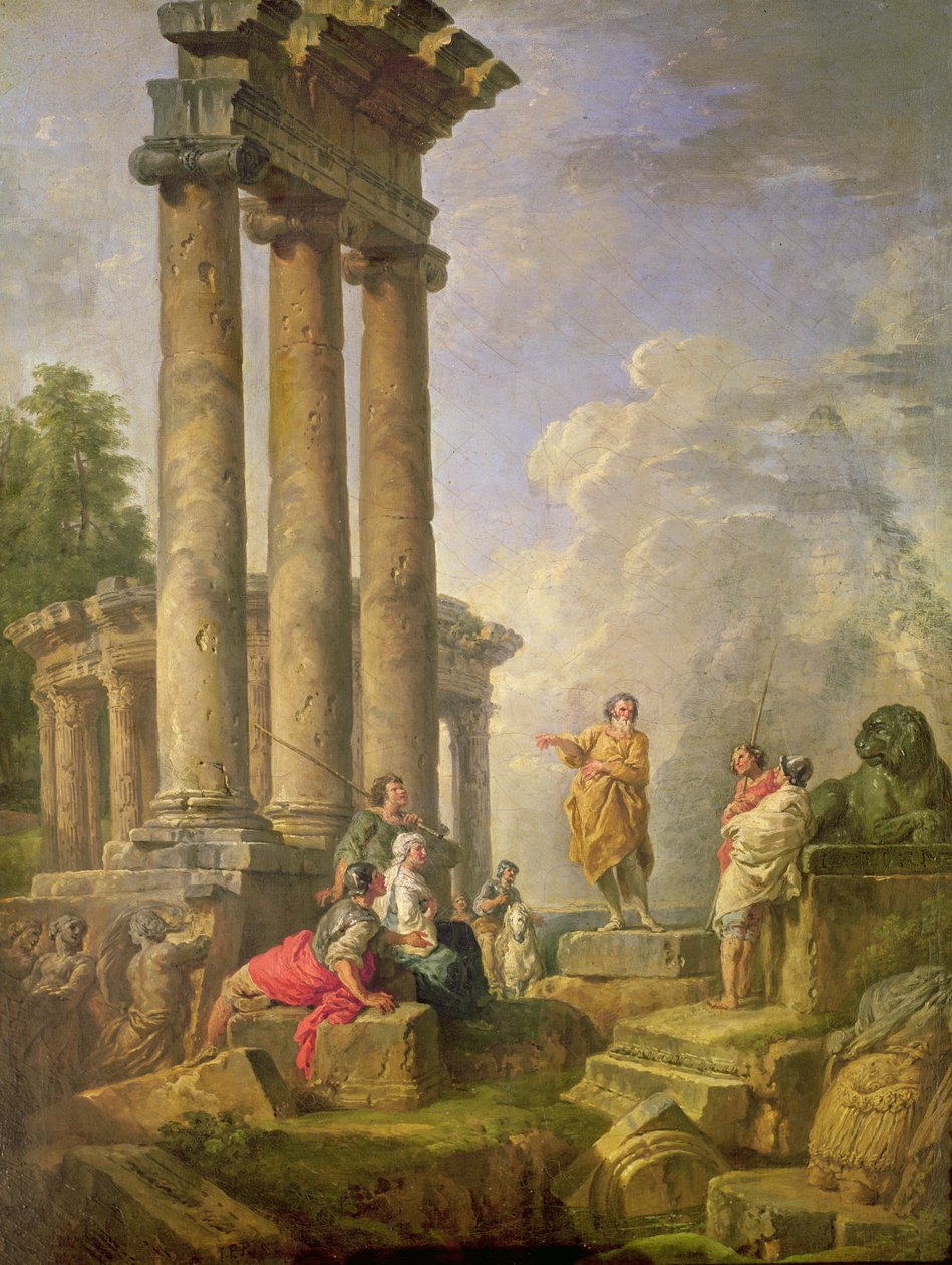 Romok Szent Pál prédikációjával, 1735 alkotó: Giovanni Paolo Pannini