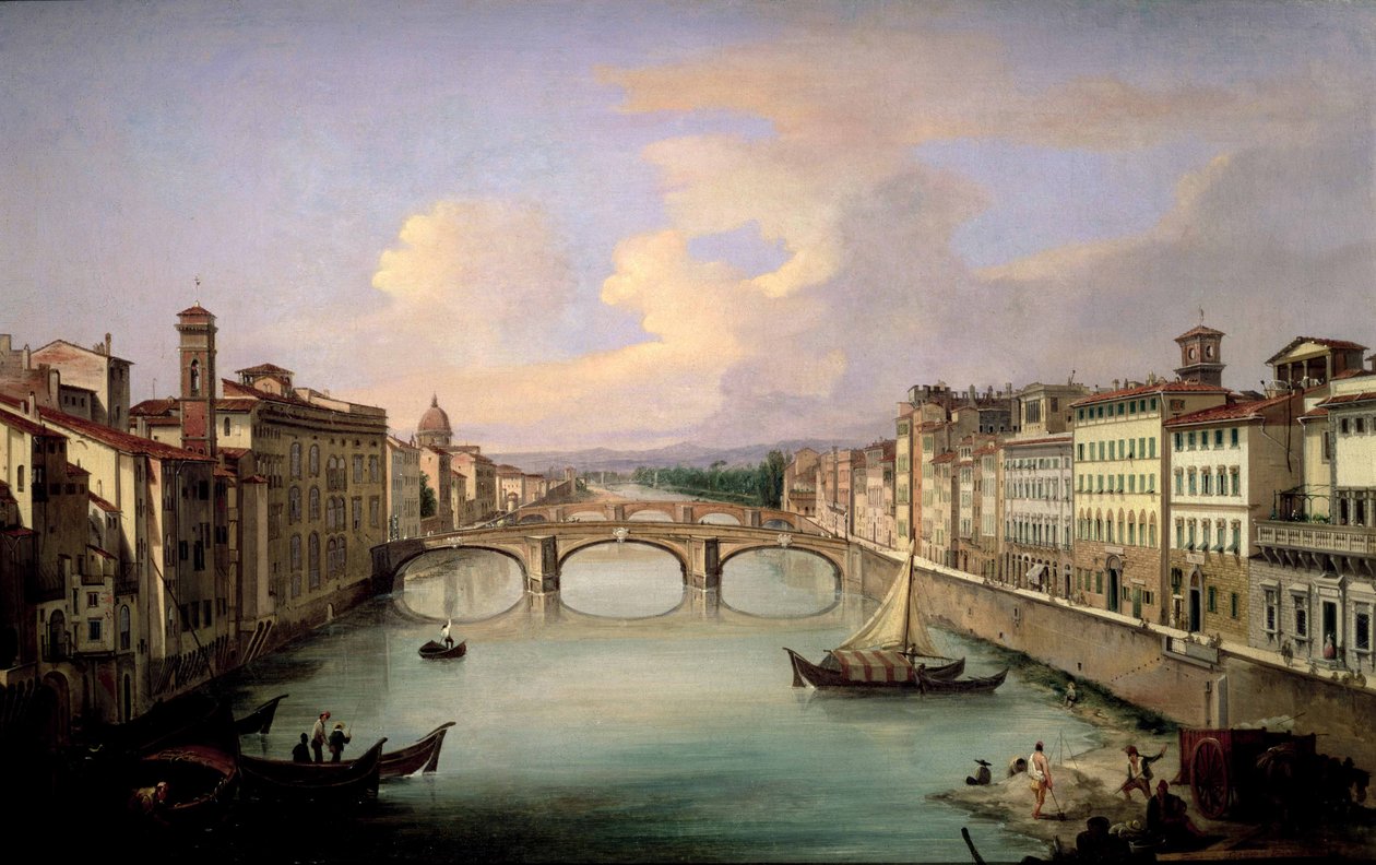 Firenze a Ponte Vecchio felől alkotó: Giovanni Signorini