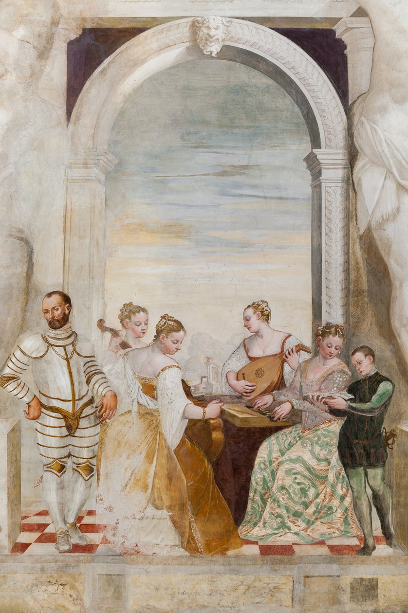 A koncert, nagyterem, 1570 körül (freskó) alkotó: Giovanni Antonio Fasolo