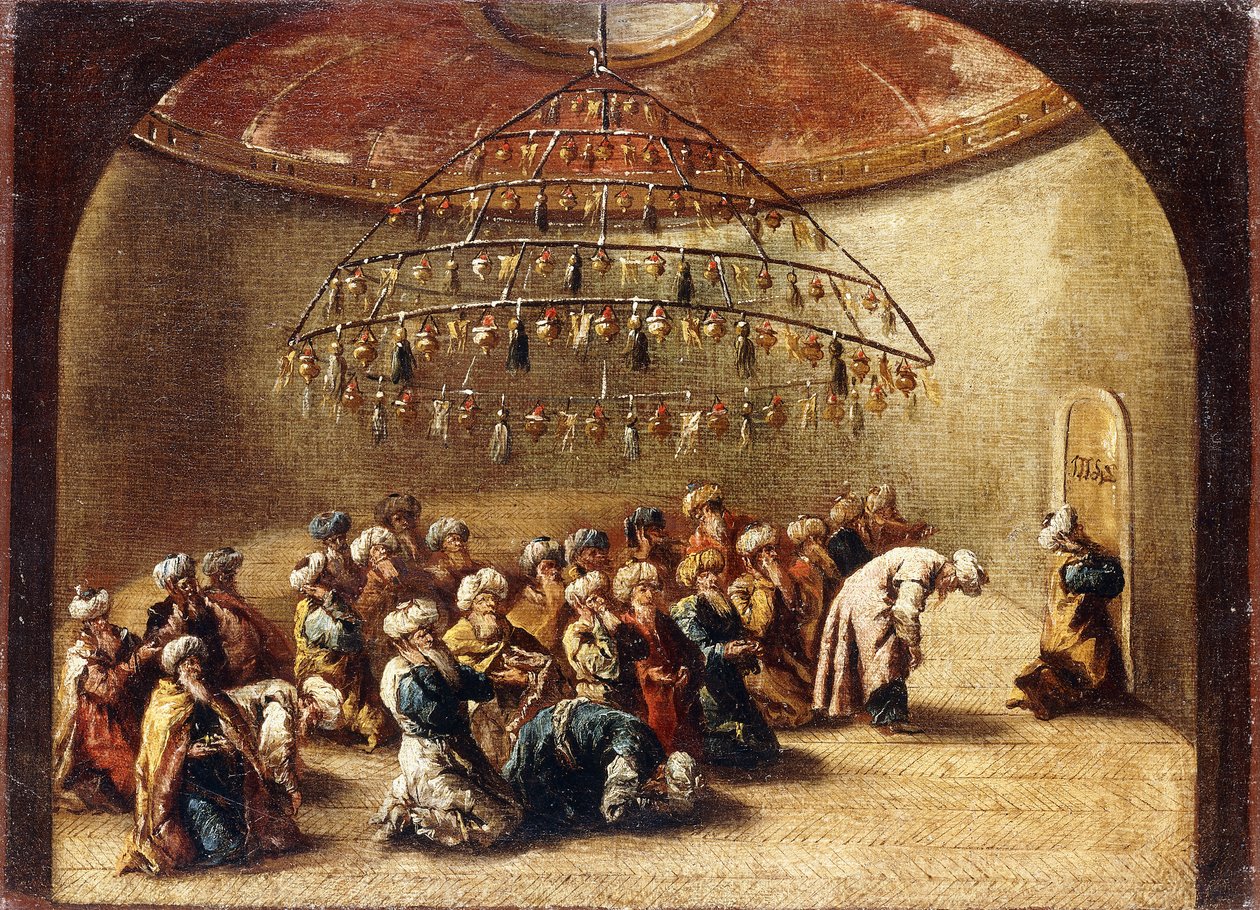 Törökök imában a mecsetben, alkotó: Giovanni Antonio Guardi