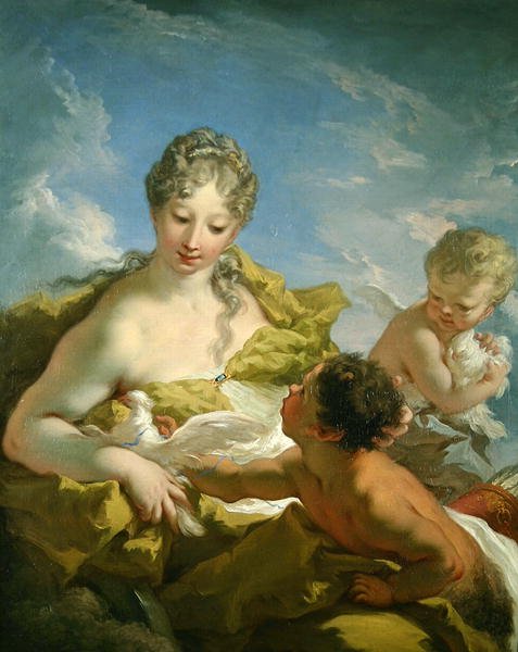 Vénusz és Ámor (olaj, vászon) alkotó: Giovanni Antonio Pellegrini