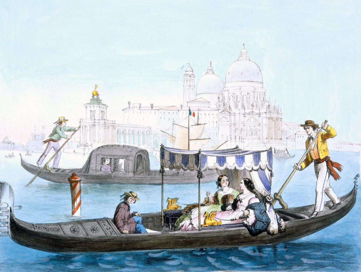 Velencei Gondola, 1850. alkotó: Giovanni Battista Cecchini