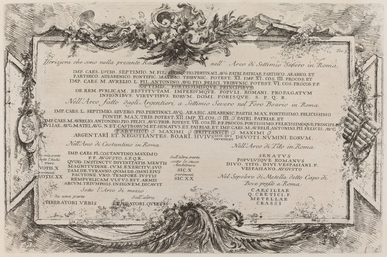Szövegtábla alkotó: Giovanni Battista Piranesi