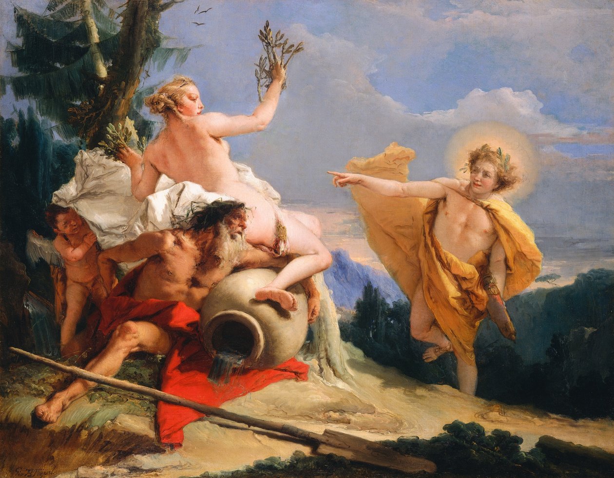 Apollo üldözi Daphnét, c. 17551760. alkotó: Giovanni Battista Tiepolo