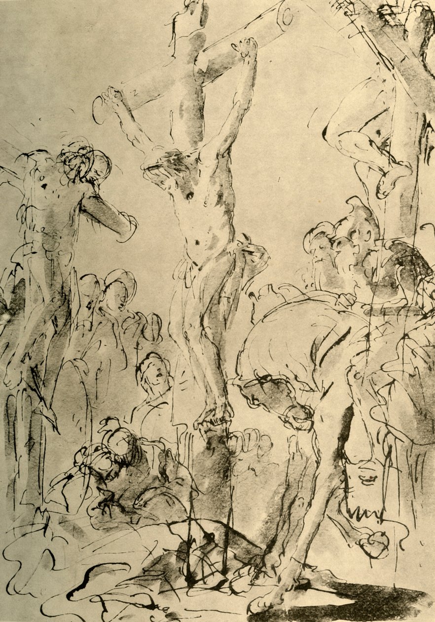 Keresztre feszítés, 18. század közepe, 1928 alkotó: Giovanni Battista Tiepolo