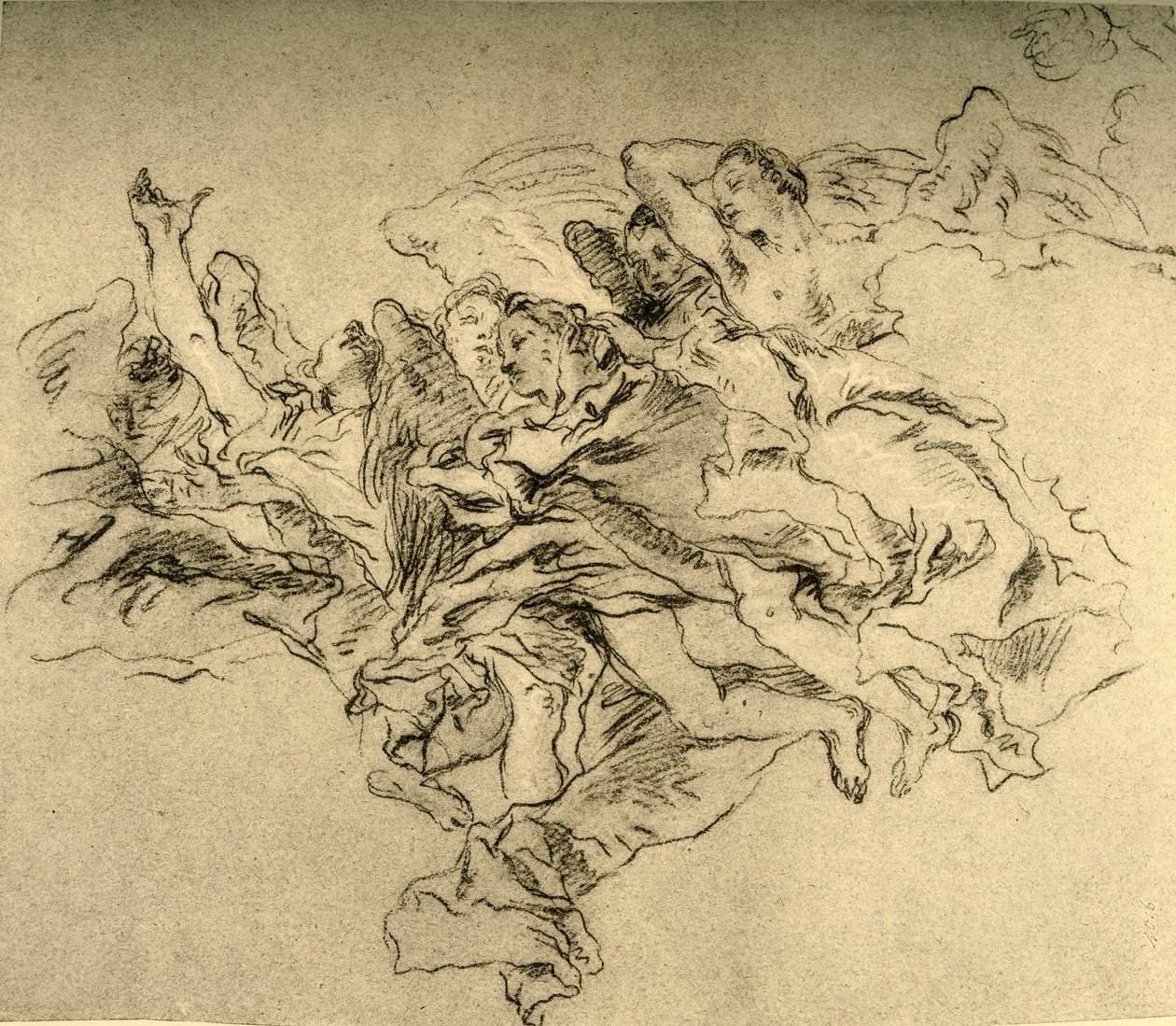 Lebegő angyalok csoportja, c1755, 1928 alkotó: Giovanni Battista Tiepolo
