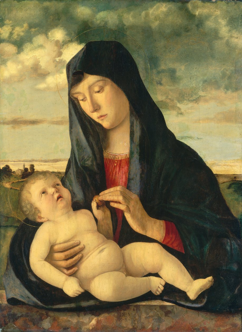 Madonna és a gyermek egy tájban alkotó: Giovanni Bellini